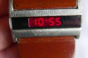 Vintage Unusual Fenchurch Digital Red LED Wristwatch, Leather Strap