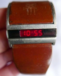 Vintage Unusual Fenchurch Digital Red LED Wristwatch, Leather Strap