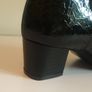 Soffice Sogno Ladies Black Italian Patent Leather Crocodile Print Ankle Boots UK3 New CAN POST Image 4