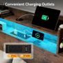 4ft6 Double Bed Frame with Storage Wooden Headboard | LED Light & Charging Station, Platform Metal Bed Frame Double with Underbed Storage Image 6