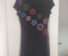 Desigual short-sleeve mesh overlay mini dress