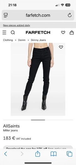 Allsaints Miller black jeans . Size 27 . New