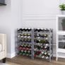 Bamboo Wine Rack, 20 Bottles Display Holder, 5-Tier Free Standing Storage Shelves for Kitchen, Pantry, Cellar, Bar (Grey) Image 2