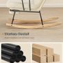 Rocking Chair Rubber Wood Feet Fleece Surface Rocking Armchair with 4 Adjustable Backrests Camel Brown Image 5