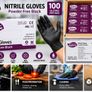 Black Nitrile Gloves Large 100pcs Professional Hygiene Image 3
