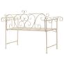 Garden Bench 132 cm Metal Antique White Image 3
