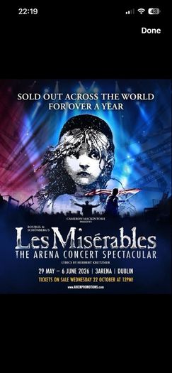 2 Premium Tickets for Les Miserables