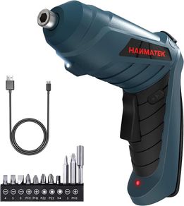 Cordless Screwdriver Tool Rotated 90 Degrees with Rechargeable Battery & LED Light for Home DIY (FREE POSTAGE)