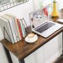_Bar Table, Fine High Table, Kitchen Table, 120 x 40 x 100 cm, Dining Table, with Sturdy Metal Frame, Easy Assembly, Rustic Brown and Black Image 5