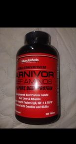 MuscleMeds Carnivor Beef Aminos 100% Pure Beef Protein 300 Tablets All 19 Amino Acids Essential & Non-Essential