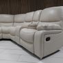 Rita Light Beige Corner Leather Recliner Sofa Image 7