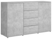 Sideboard Concrete Grey 120x35,5x75 cm Chipboard