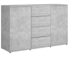 Sideboard Concrete Grey 120x35,5x75 cm Chipboard