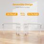 L Shaped Corner Desk - 140x70 cm Study Office Gaming Desk, Computer Desk Small Writing Table, Large Reversible Storage Shelves, Bookshelf Workstation for Study Play Work Home Office, White Image 5