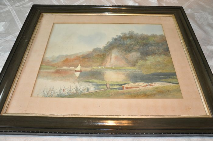 British school of watercolor painting 19th centuries.