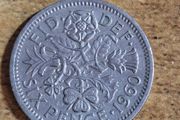 Great Britain UK 1960 Six Pence Elizabeth II Coin - free standard postage