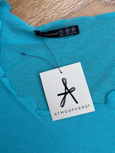 Brand New Turquoise Scalloped Top Size 10
