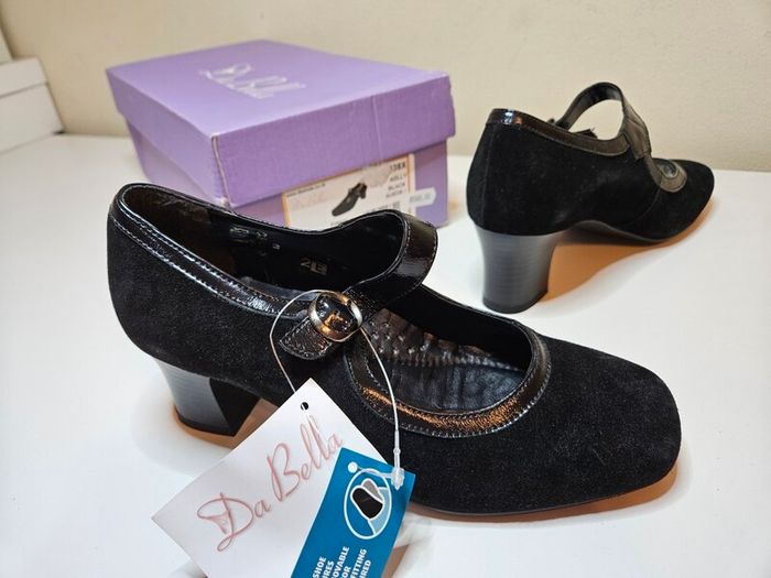 kelly black suede dress pumps Da Bella leather RRP100 euro NEW & Boxed Size 3 UK  & 4 UK fitting EE
