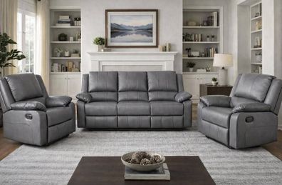 New Larsons 3+1+1 or 3+2 Leather Recliner Sofa Set