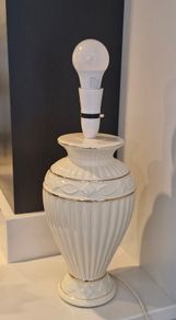 Two Cream Lamp Stands