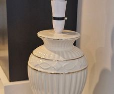 Two Cream Lamp Stands