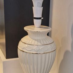 Two Cream Lamp Stands