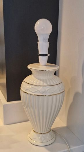 Two Cream Lamp Stands