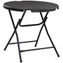 Foldable Round Garden Table for 4, Outdoor Dining Table with HDPE Tabletop and Steel Frame, 80 x 80 x 73 cm, Dark Grey Image 8