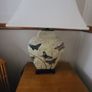 Vintage Ceramic Table Lamps with Cherry Blossom and Butterfly Pattern Image 4