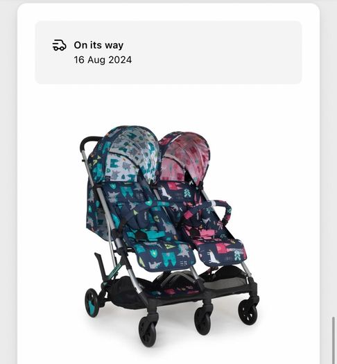 Cosatto Woosh Double Stroller Fairy Tale buggy pushchair unicorn and dragon