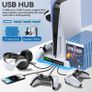 PS5/Slim/Pro Stand and Cooling Station with LED Controller Charging Station for PlayStation 5 Console, Controller Charger, Cooling Stand, PS5/Slim/Pro Accessories Kit with 3 Level Cooler Fan Image 5