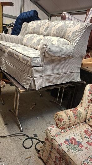 Vintage Bed Settee Newly Upholstered