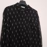 Sofie Schnoor Black Sheer Lightning Bolt Pattern Long Sleeve Midi Shirt Dress Size M Image 8