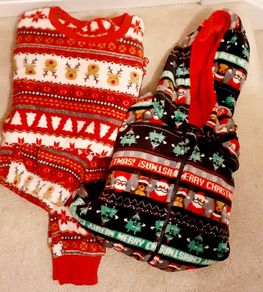 2 new Christmas PJs and Onesie (34in/86cm)