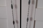 necklace grey beads long