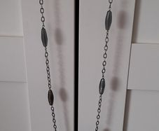 necklace grey beads long