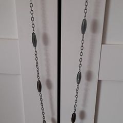 necklace grey beads long
