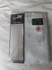 x3 voile net courtains - silver tree 229x140cm