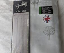 x3 voile net courtains - silver tree 229x140cm