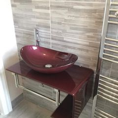 New Modern Red/Purple Vanity Unit Glass Sink (from Italy)
