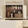 Kitchen Cabinet Sideboard with Rattan Effect Doors Boho Style Natural Beige Image 4