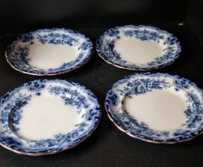 Bourne & Leigh Albion Pottery Flow Blue  'Kew' Design Plate x 4