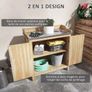 Wooden Potting Bench with Storage Cabinet Image 4