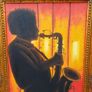 Vintage Saxophone Silhouette Portrait Image 2
