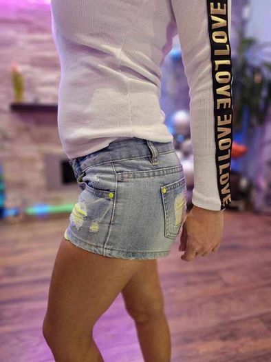 Women's blue neon yellow Shorts XS-34