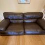 Leather sofa x 2 & footstool Image 3
