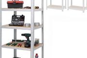 Heavy-Duty Shelving Unit, 5 Tiers, HWD: 200 x 90 x 60 cm, Silver up to 875 kg, basement &amp; garage, storage rack, steel