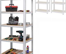 Heavy-Duty Shelving Unit, 5 Tiers, HWD: 200 x 90 x 60 cm, Silver up to 875 kg, basement & garage, storage rack, steel