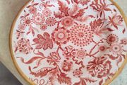 Lovely Very Old Bone China Hanging Plate Have Been Stapled..