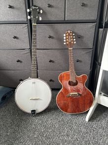 Crafter m70e mandolin and Ozark tenor banjo for sale